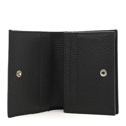 Gucci Dollar Calfskin Enamel Monochrome GG Marmont Card Case Black 5 of 9