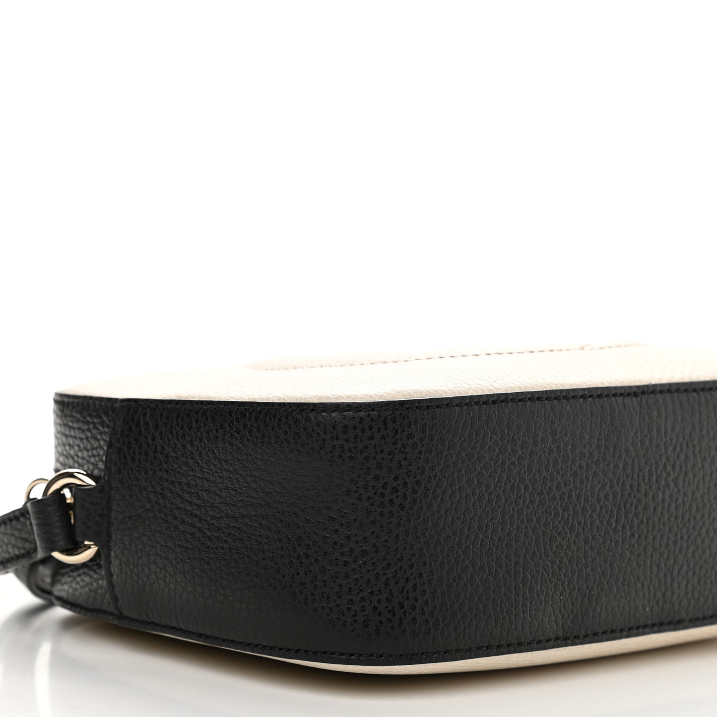 Dollar Calfskin Bi-Color Small Soho Disco Bag Mystic White Black
