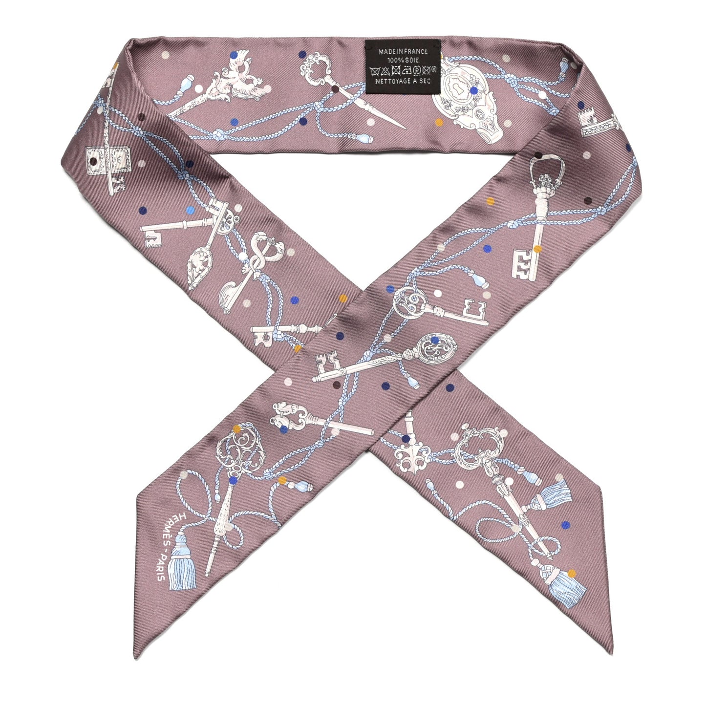 Silk Les Cles A Pois Twilly Marron Glace Gris