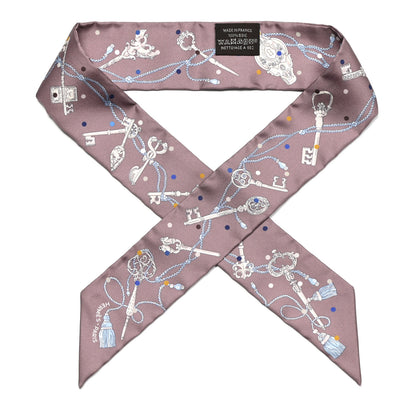Hermes Silk Les Cles A Pois Twilly Marron Glace Gris 1 of 4