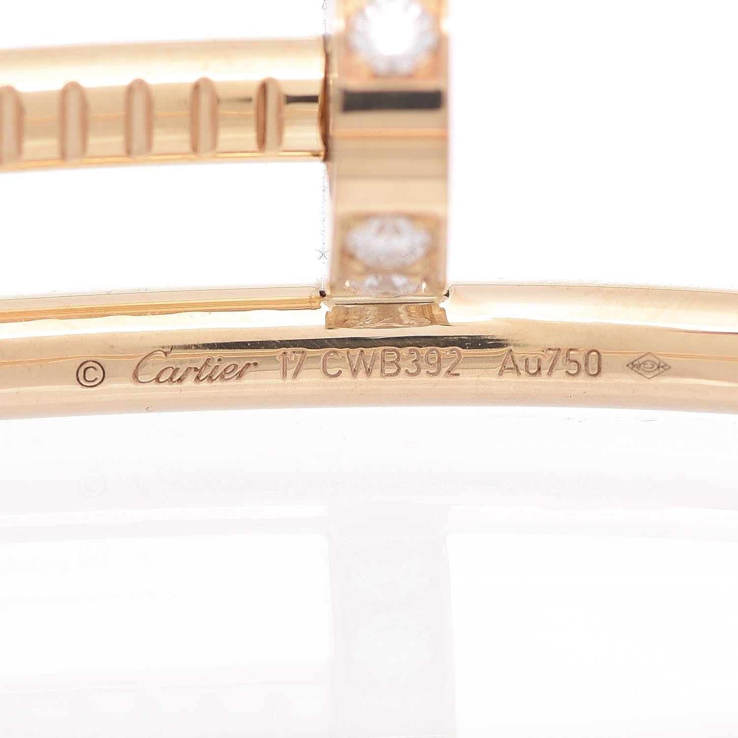 Cartier 18K Yellow Gold Diamond Juste Un Clou Bracelet 17 4 of 4
