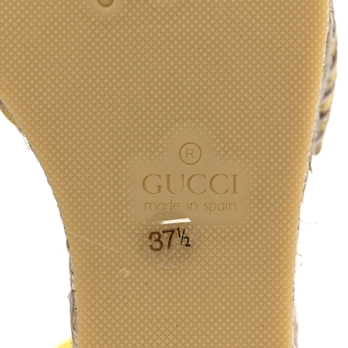 Nappa Matelasse GG Marmont Ankle Wrap Platform Espadrille Wedges 37.5 Banana