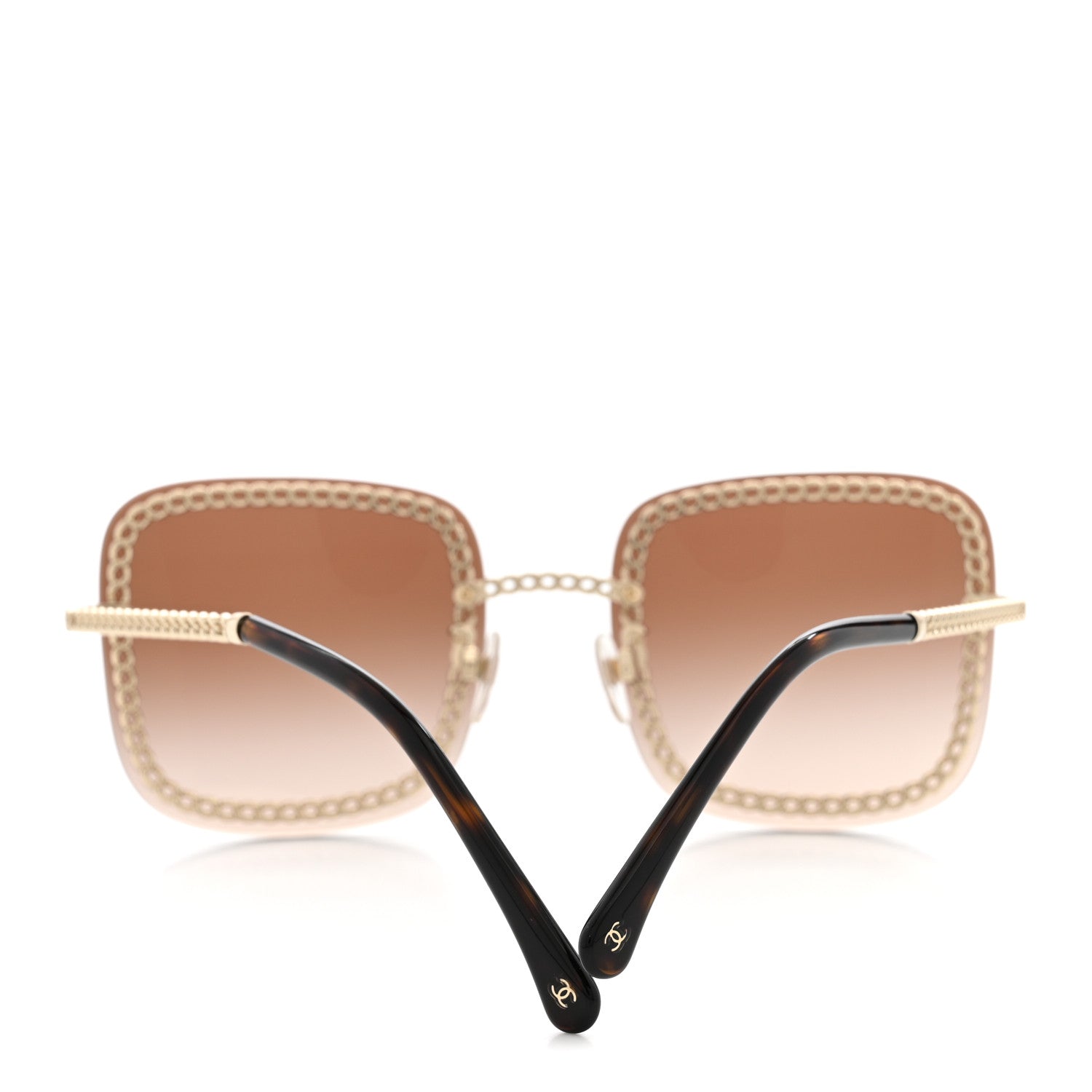Chanel Metal Removable Chain Square Sunglasses 4244 Light Brown 8 of 10