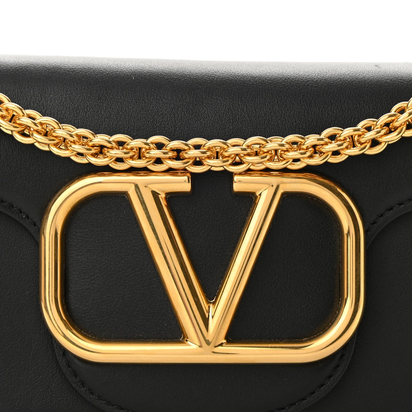 Calfskin Vlogo Small Loco Shoulder Bag Black