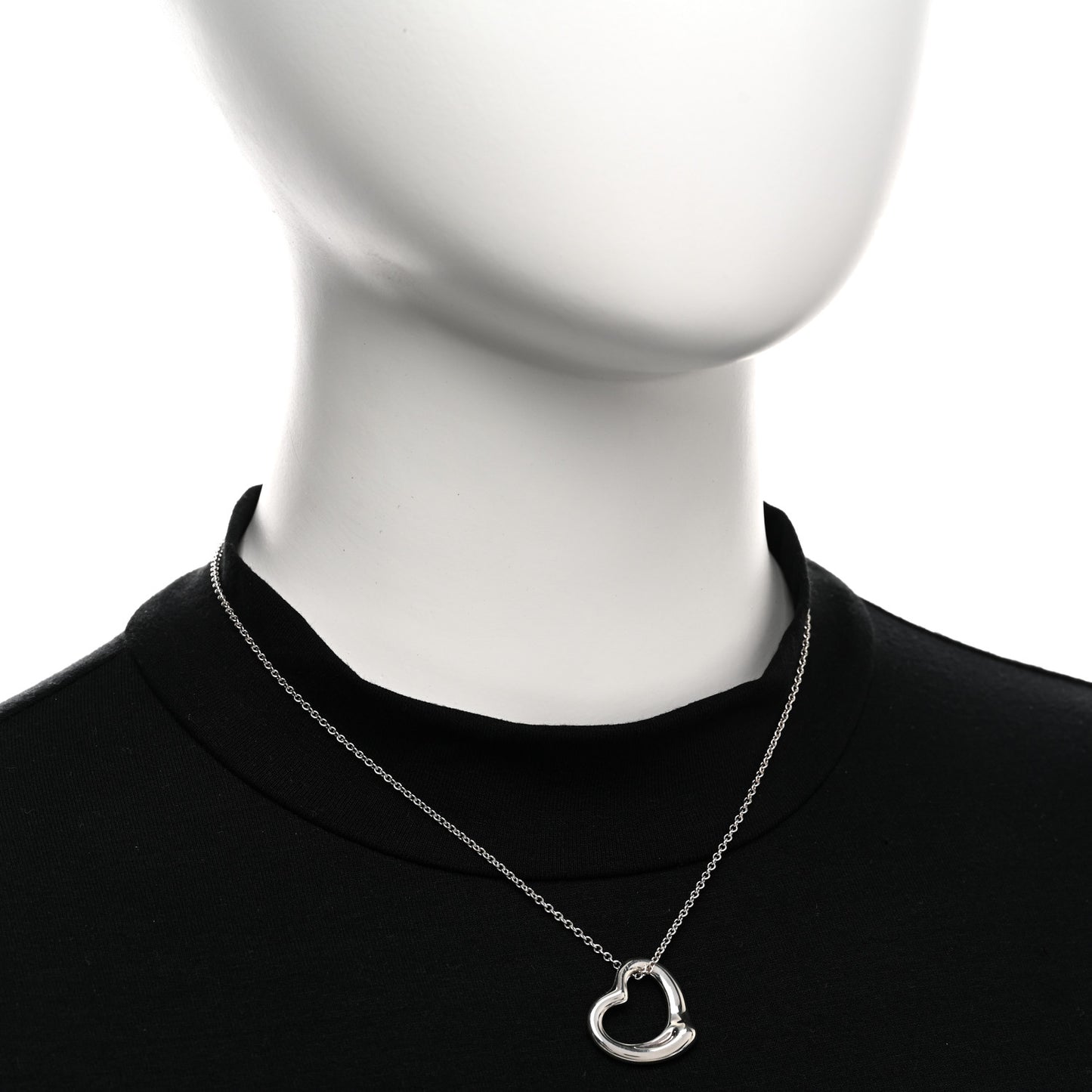 Sterling Silver 22mm Elsa Peretti Open Heart Pendant Necklace