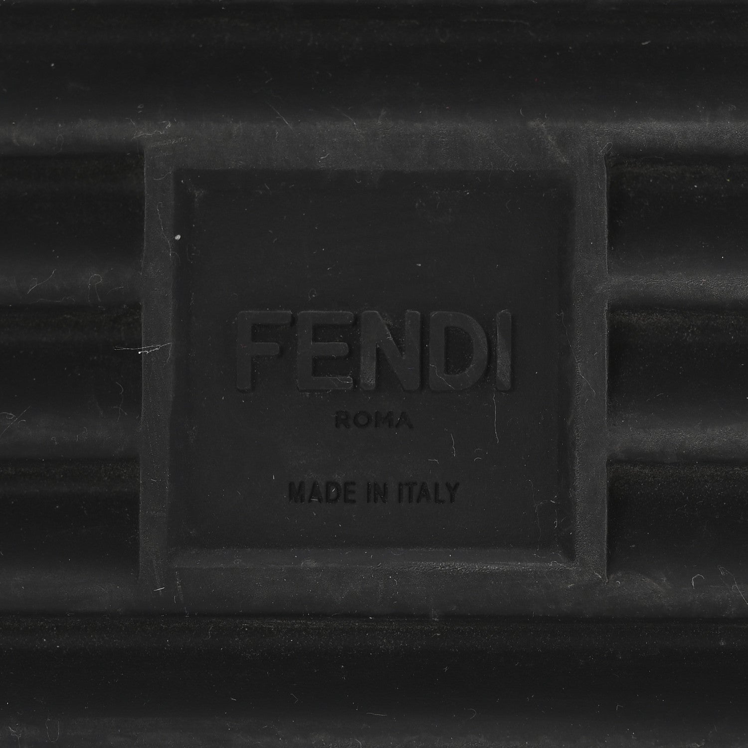 Fendi Fabric Rubber Macro FF Embroidered Mens Crisscross Slide Sandals 10 Maya Black 7 of 11