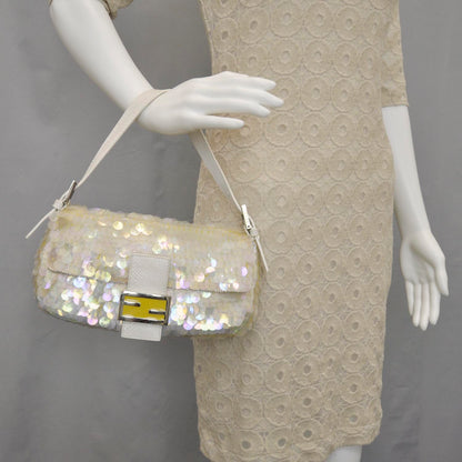 Fendi Sequin Paillettes Snakeskin Baguette 2 of 10