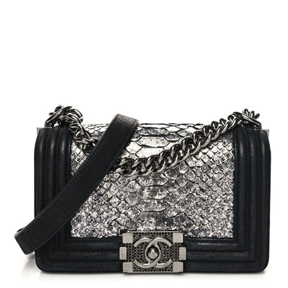 Chanel Snakeskin Calfskin Small Boy Flap Black Black 1 of 11