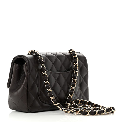Chanel Lambskin Quilted Mini Rectangular Flap Dark Brown 2 of 16