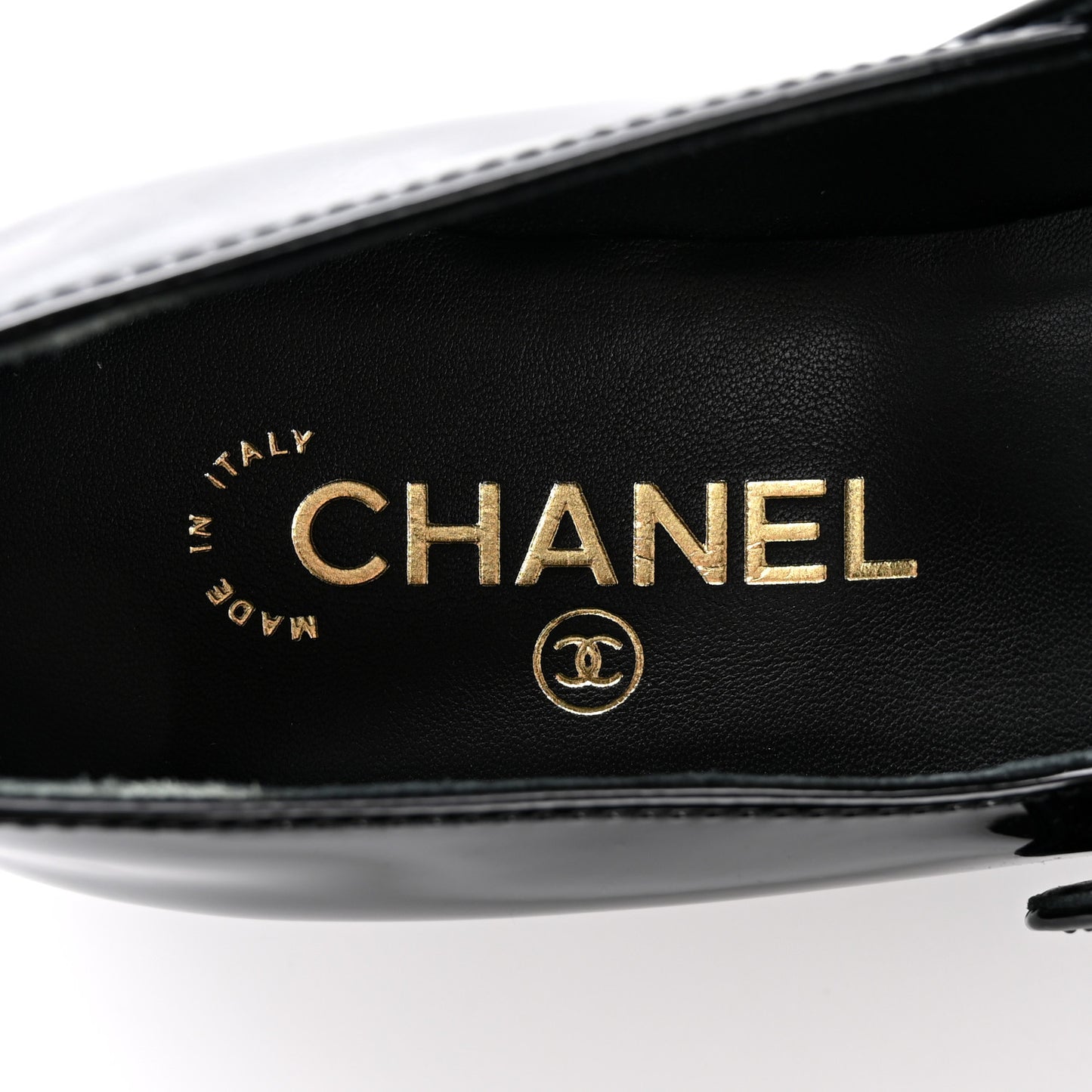 Patent Calfskin Mary Janes Flats 37 Black