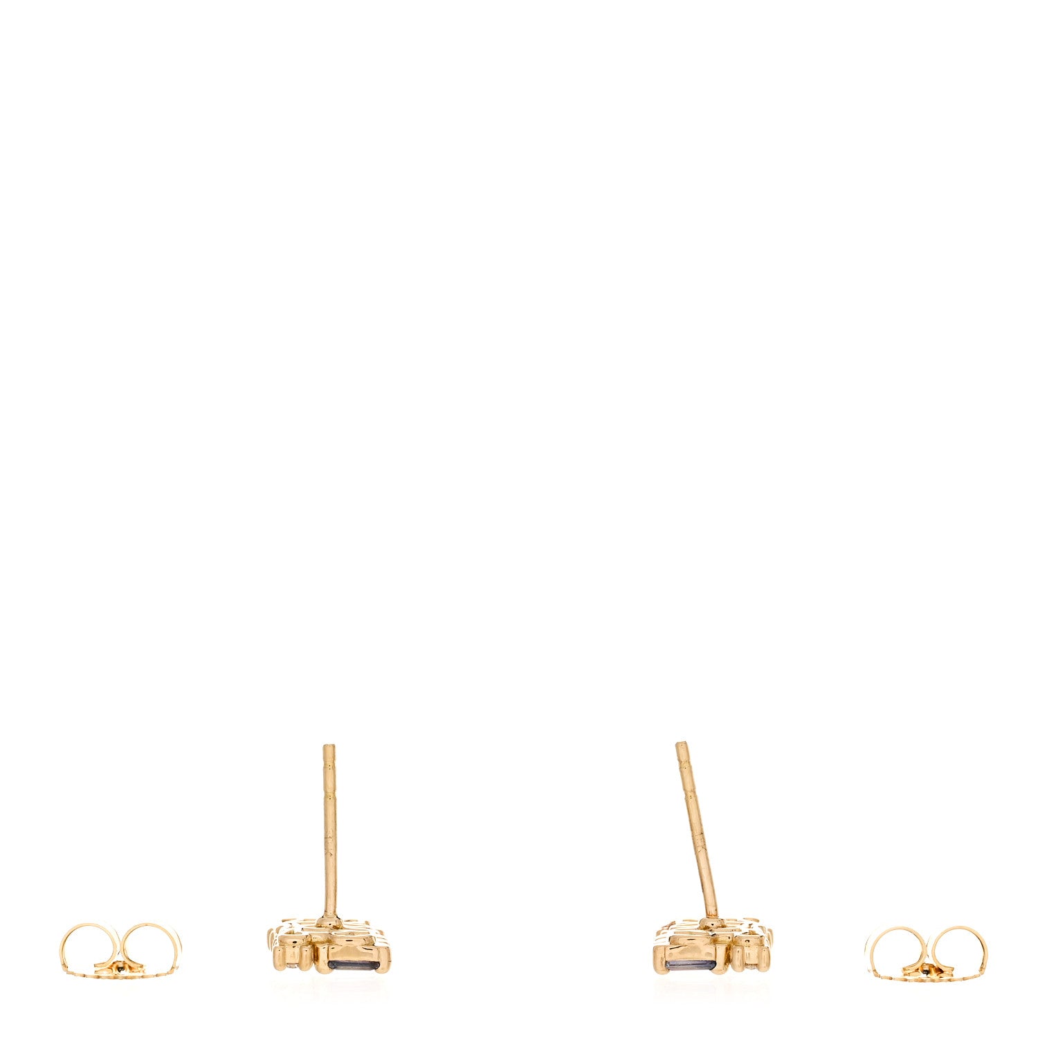 Suzanne Kalan 18K Rose Gold Diamond Sapphire Pastel Short Stack Stud Earrings 3 of 3