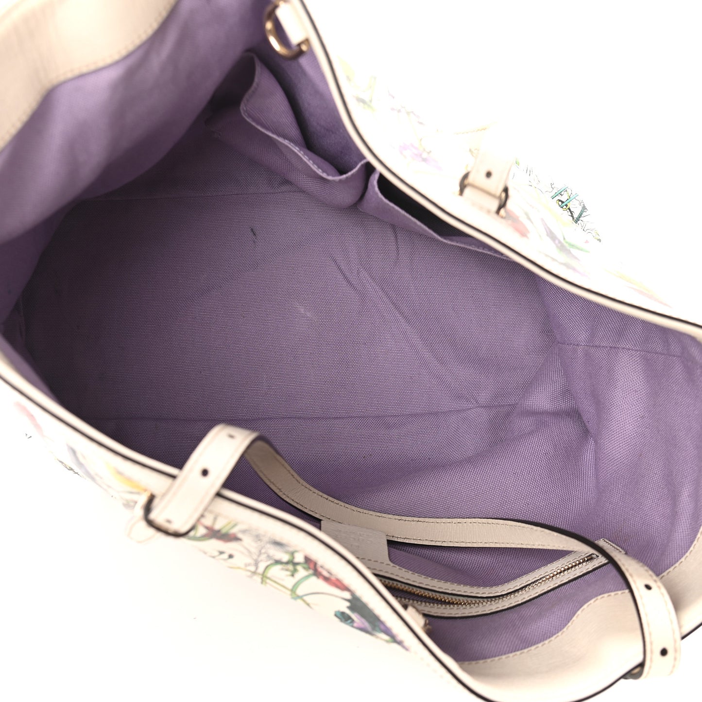 Calfskin Flora Infinity Medium Nice Tote Off White
