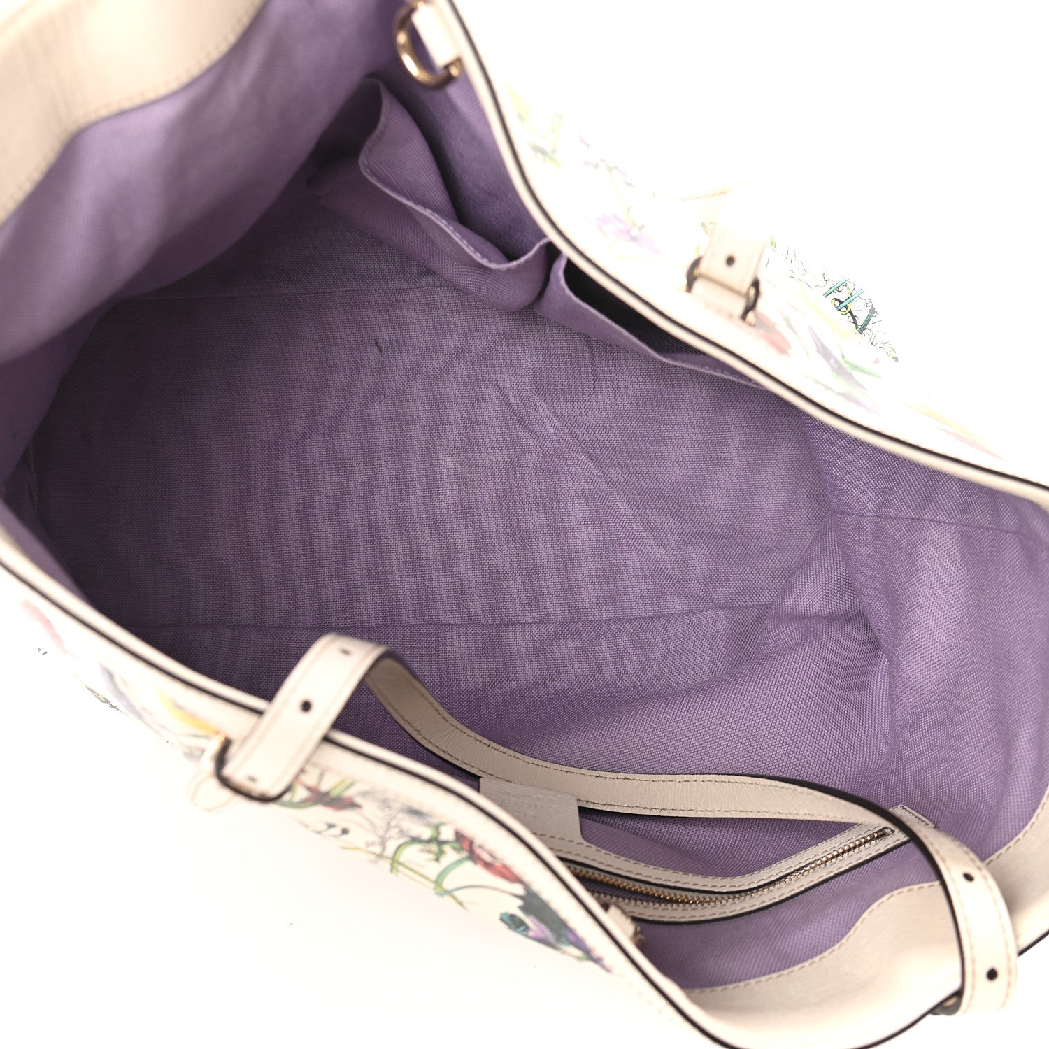 Gucci Calfskin Flora Infinity Medium Nice Tote Off White 5 of 10