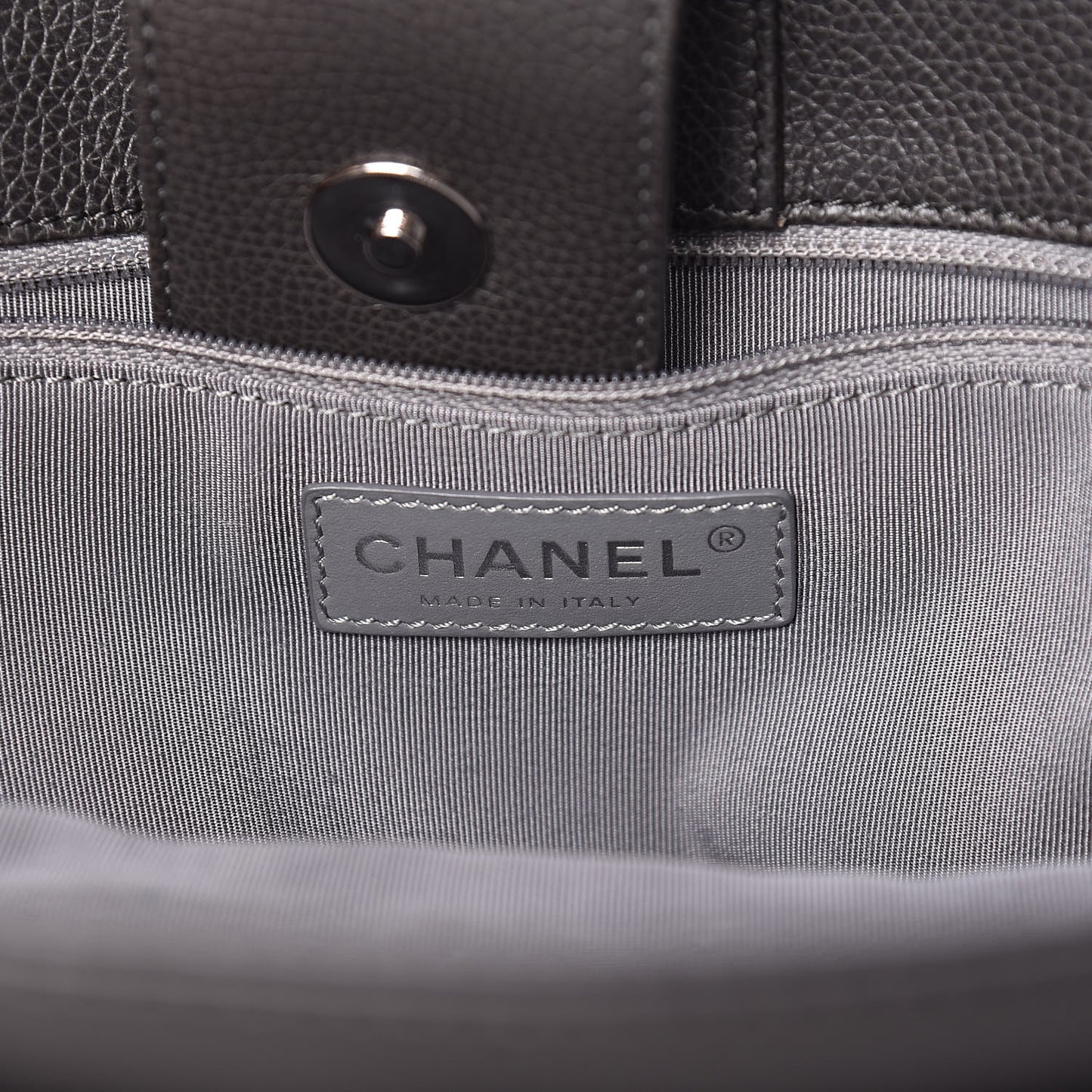 Calfskin Cerf Executive Shopper Tote Dark Grey
