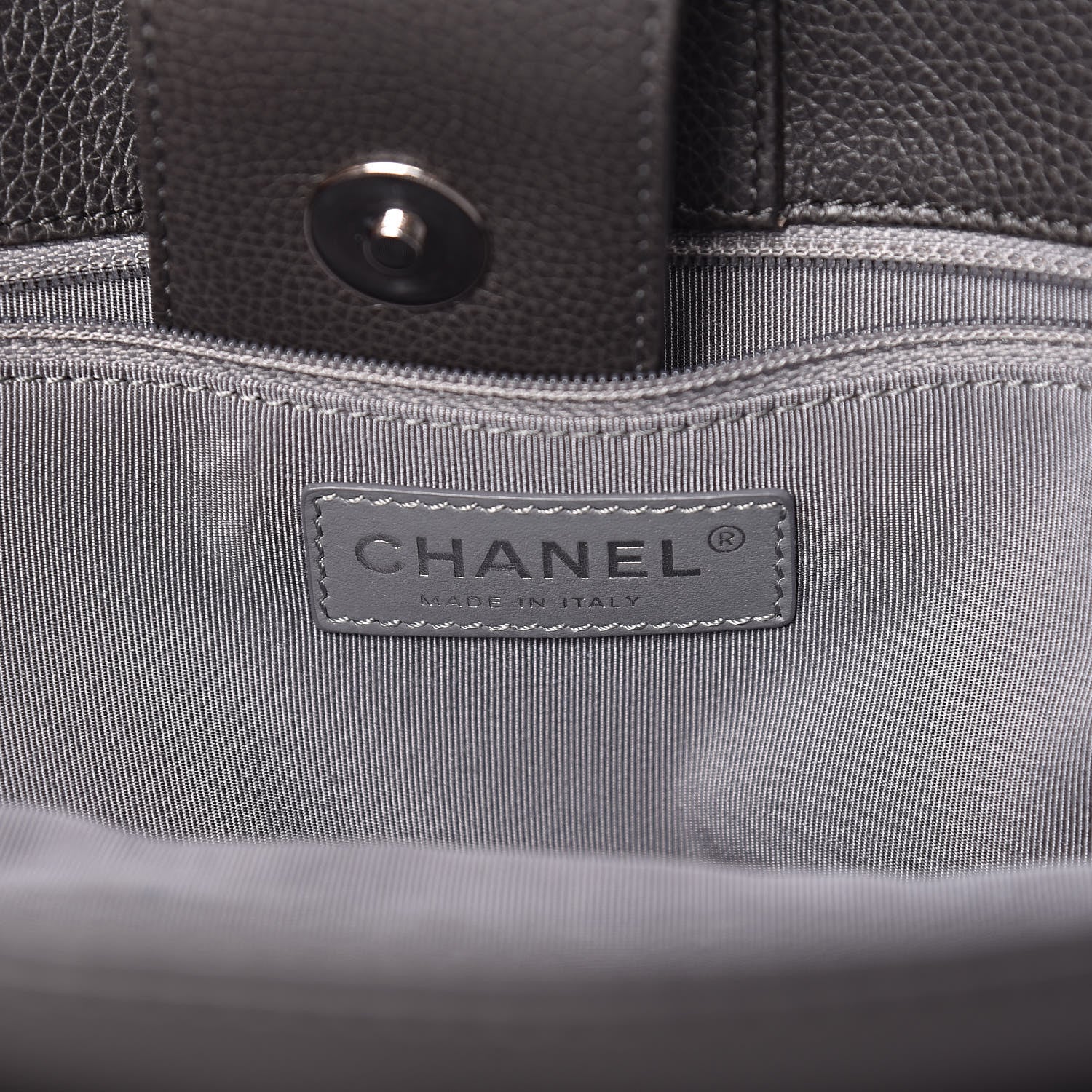 Chanel Calfskin Cerf Executive Shopper Tote Dark Grey 7 of 17