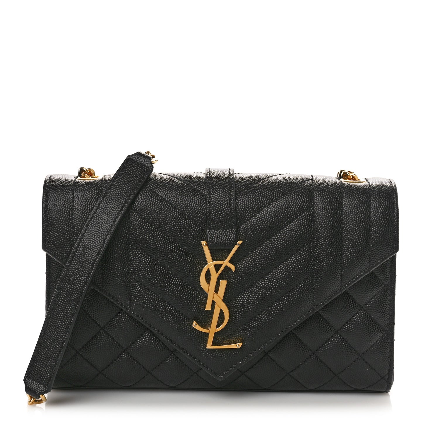 Grain De Poudre Textured Mixed Matelasse Triquilt Small Monogram Satchel Black