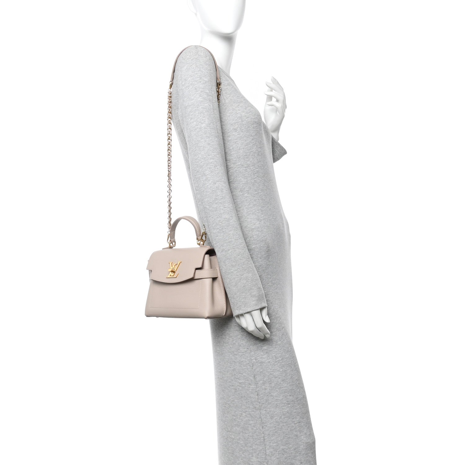 Louis Vuitton Soft Calfskin Mini Lockme Ever Greige 2 of 10