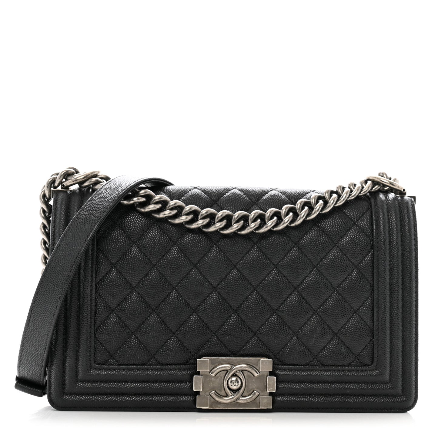 Caviar Quilted Medium Boy Flap Black