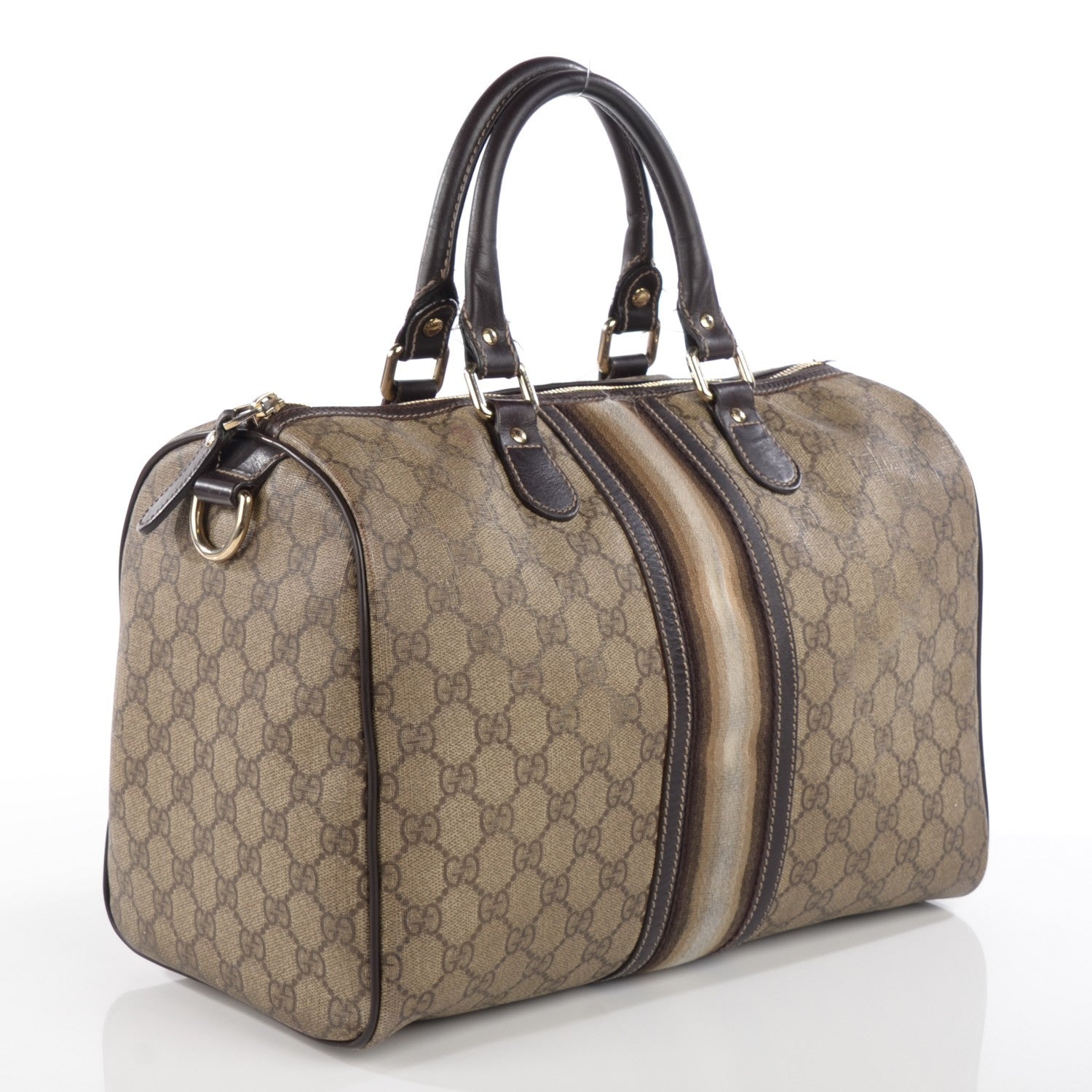 Gucci GG Plus Monogram Web Medium Joy Boston Dark Brown 3 of 7