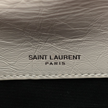 Saint Laurent Crinkled Calfskin Matelasse Monogram Baby Niki Chain Satchel Ivory 6 of 11