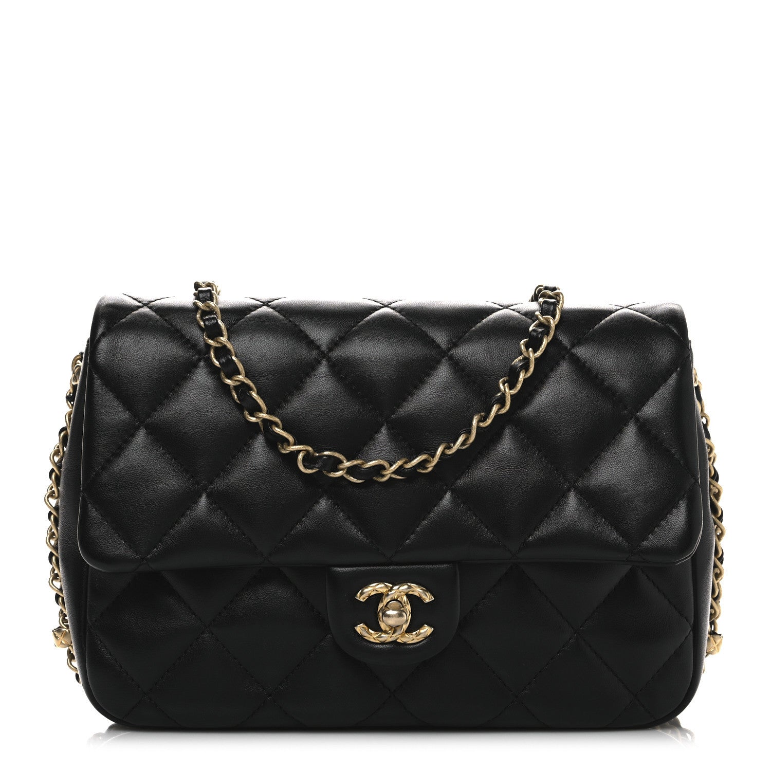 Chanel Lambskin Quilted CC Medium Dynasty Flap Black 1 of 10