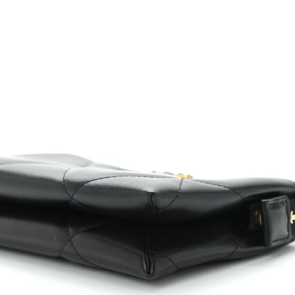 Chanel Shiny Goatskin Quilted Small Chanel 19 Pouch With Handle Black 9 of 9