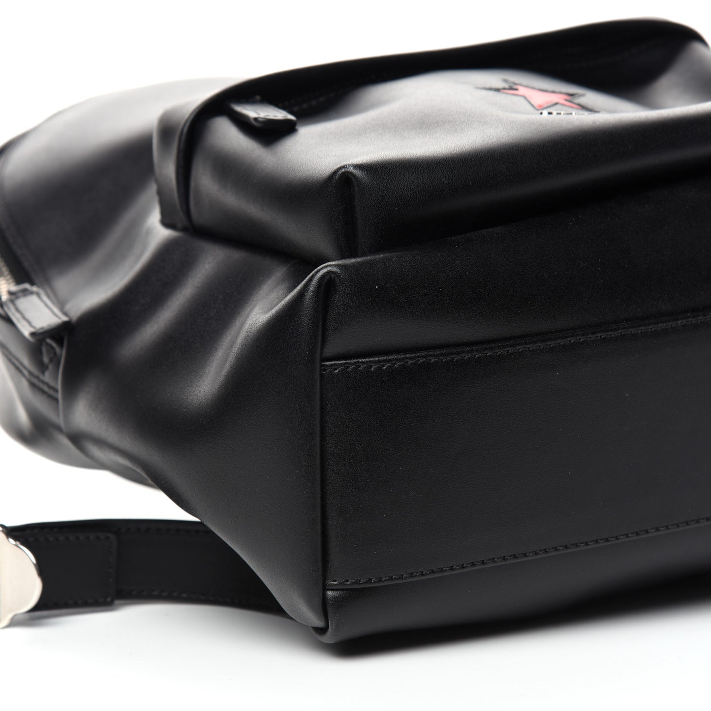 Calfskin Star Mini Backpack Black Red