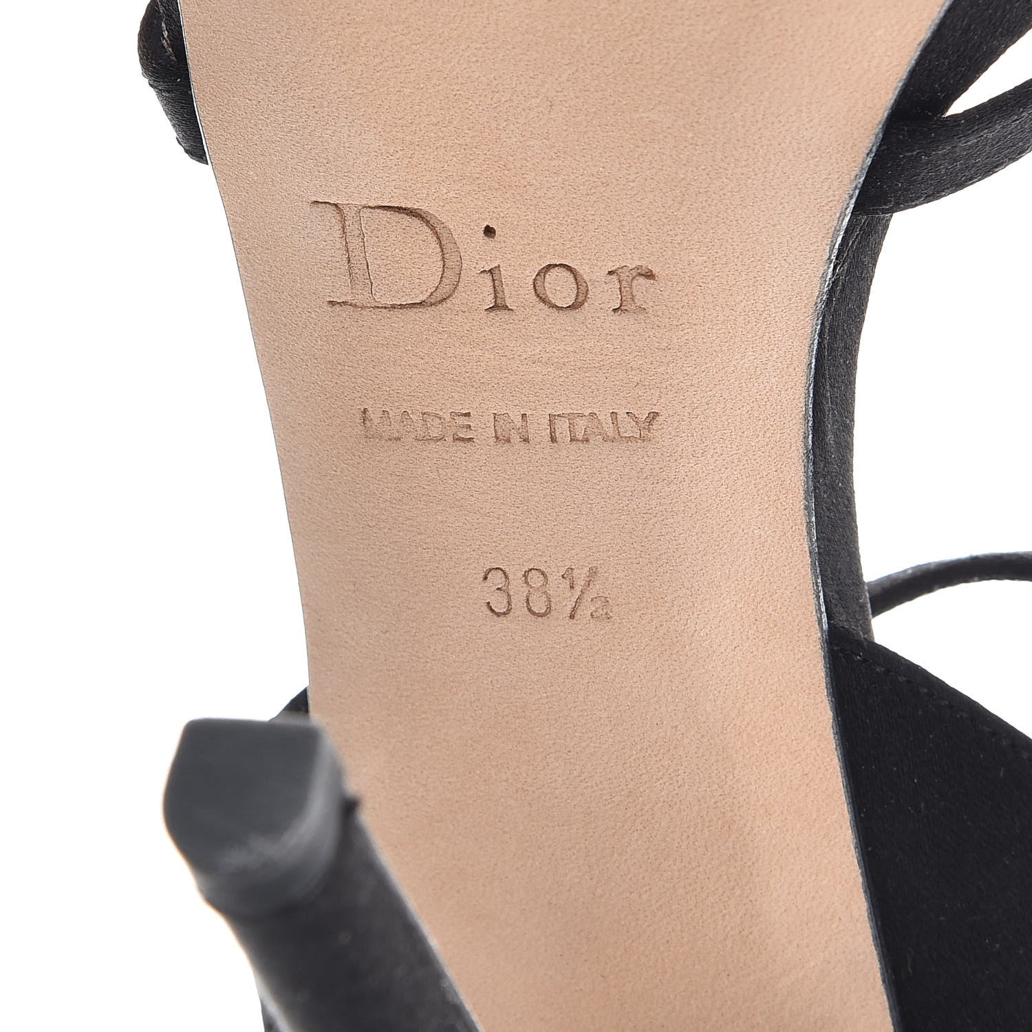 Christian Dior Satin Pearl Bow Anniversary Ankle Strap Sandals 38.5 Black 8 of 10