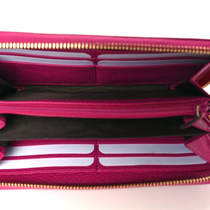 Gucci Pebbled Calfskin Soho Zip Around Wallet Bright Bougainvillea 5 of 7