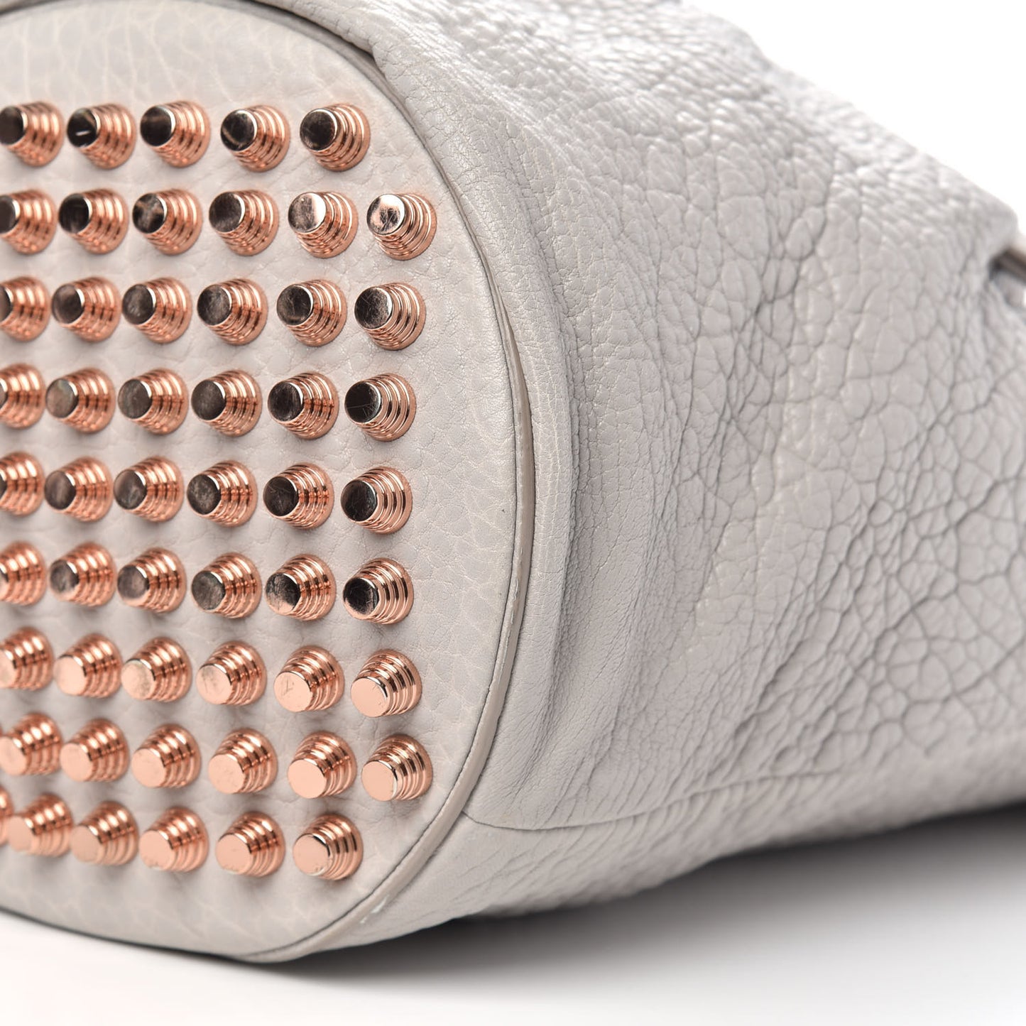 Pebbled Lambskin Diego Bucket Bag Oyster