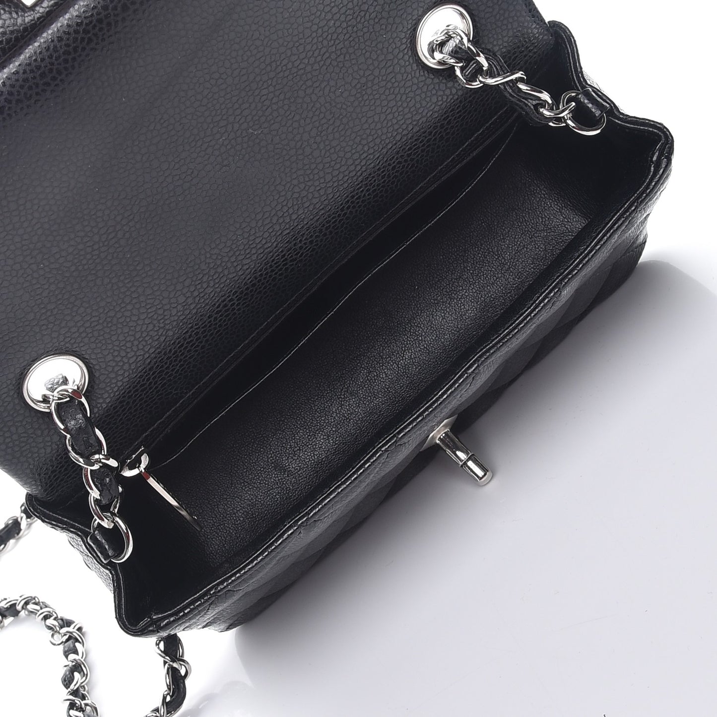 Caviar Quilted Mini Rectangular Flap Black