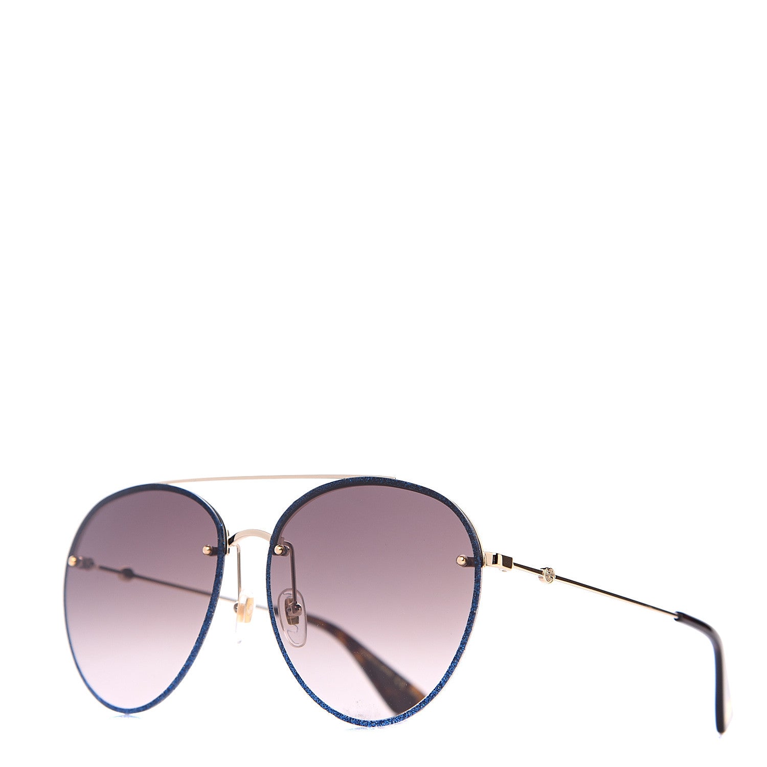 Gucci Glitter Aviator Sunglasses GG0351S Blue 1 of 6