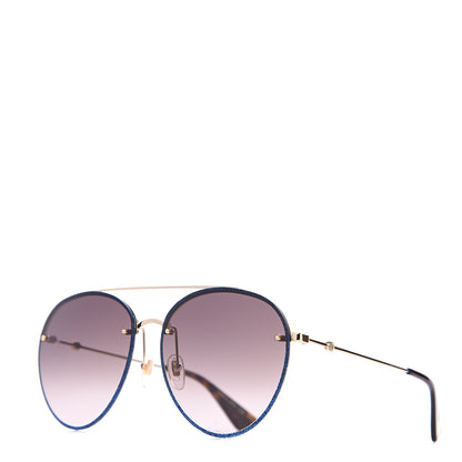 Gucci Glitter Aviator Sunglasses GG0351S Blue 1 of 6