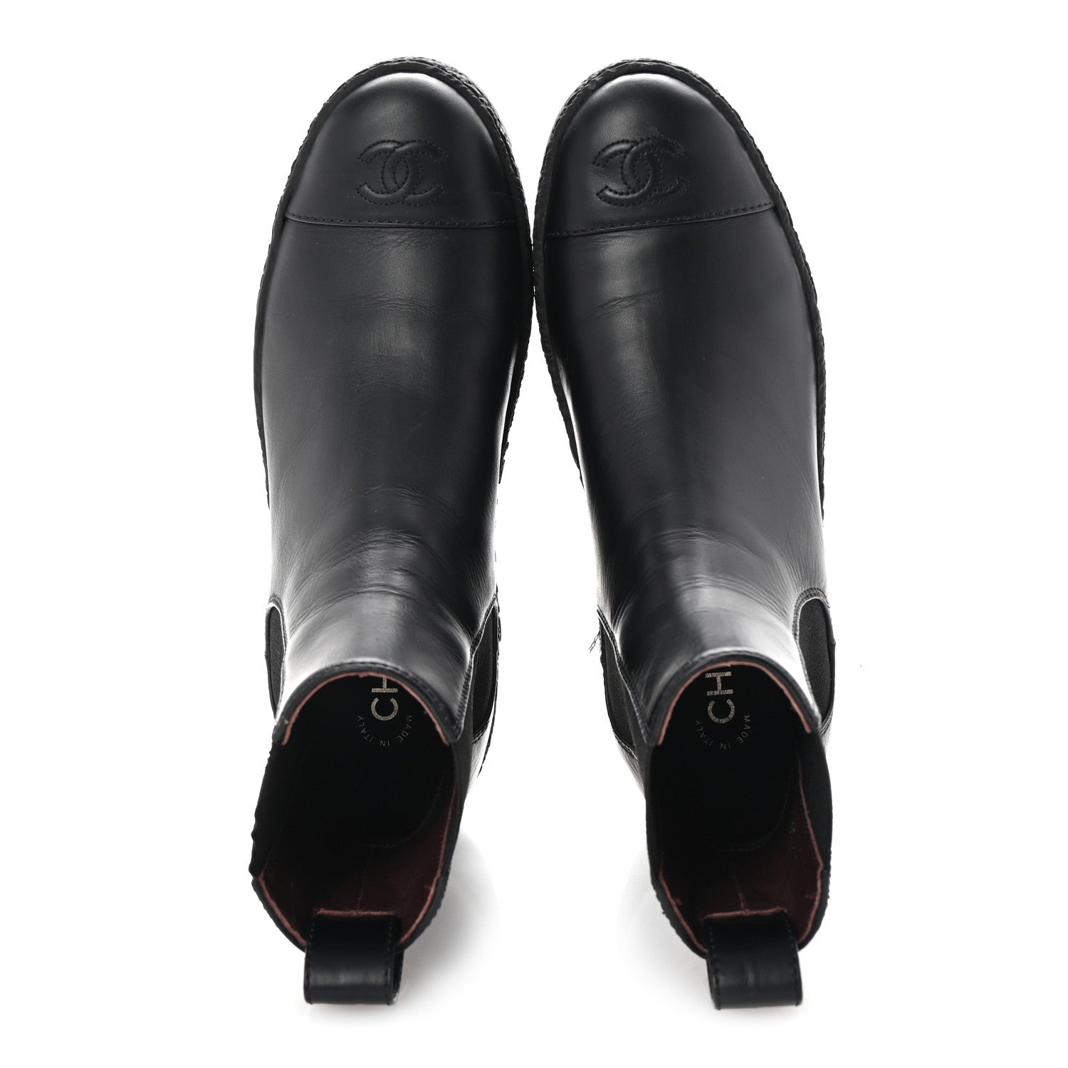 Chanel Calfskin Cap Toe CC Ankle Boots 40 Black 2 of 10