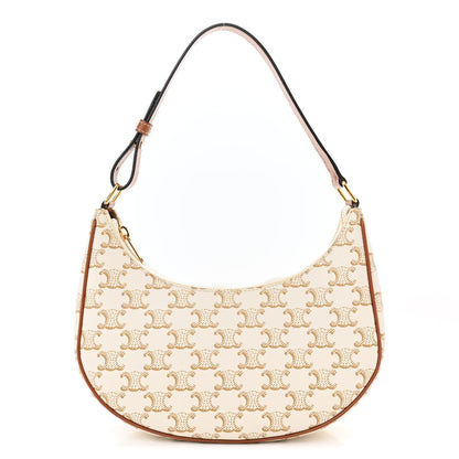 Celine Canvas Calfskin Ava Triomphe Shoulder Bag White 1 of 11