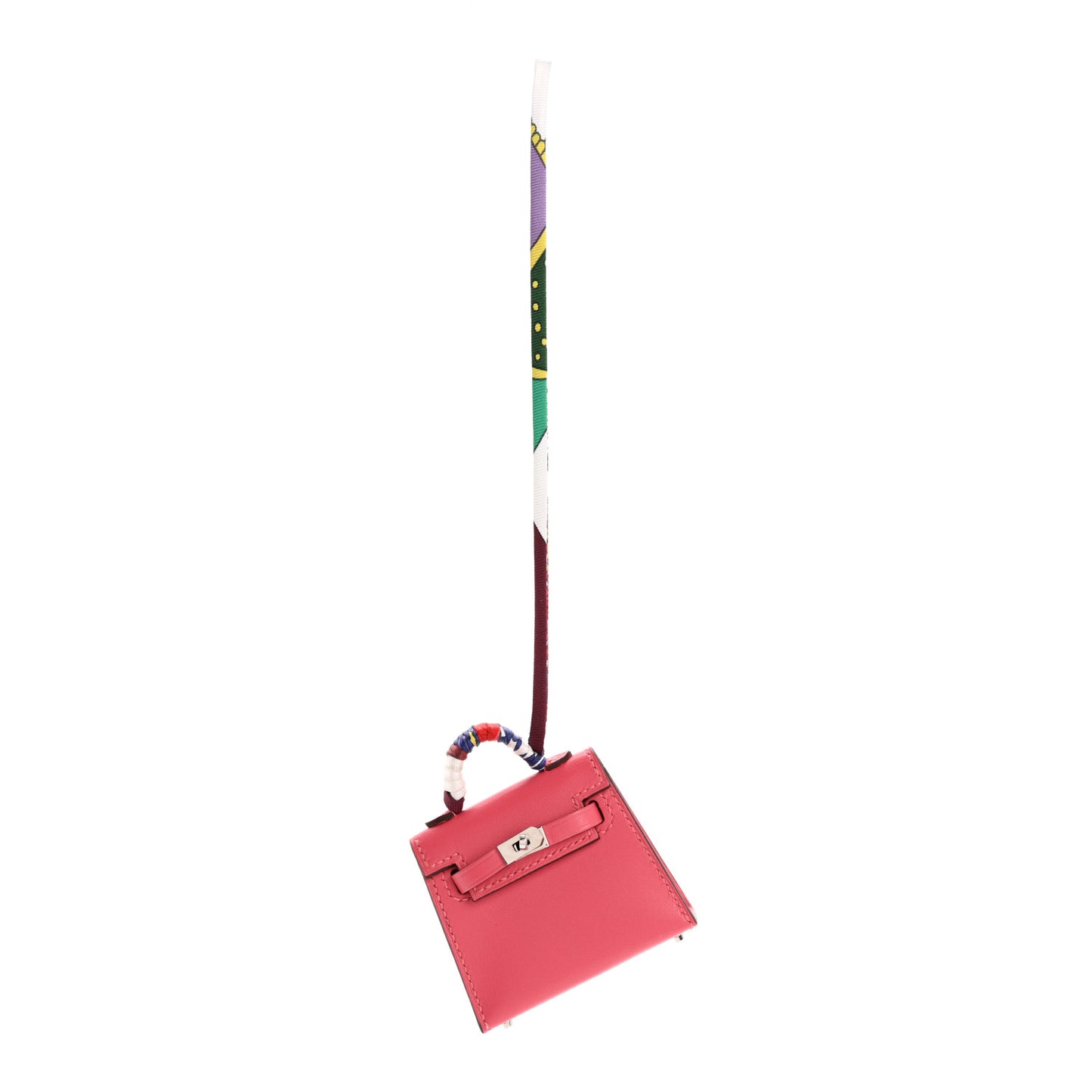 Tadelakt Mini Kelly Twilly Bag Charm Rose Lipstick