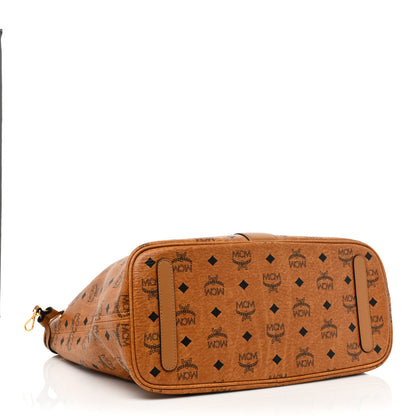 MCM Visetos Medium Liz Reversible Shopper Tote Cognac 6 of 19