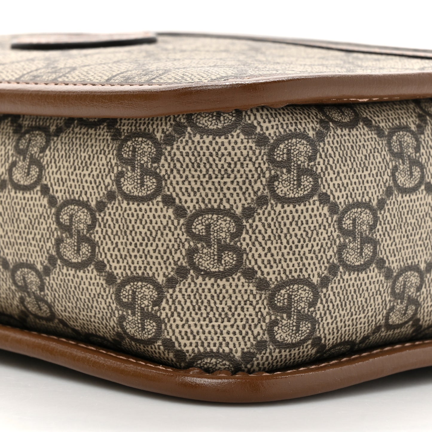 GG Supreme Monogram Azalea Calfskin Mini Retro Interlocking G Shoulder Bag Beige Ebony Brown Sugar