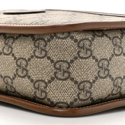 Gucci GG Supreme Monogram Azalea Calfskin Mini Retro Interlocking G Shoulder Bag Beige Ebony Brown Sugar 9 of 12
