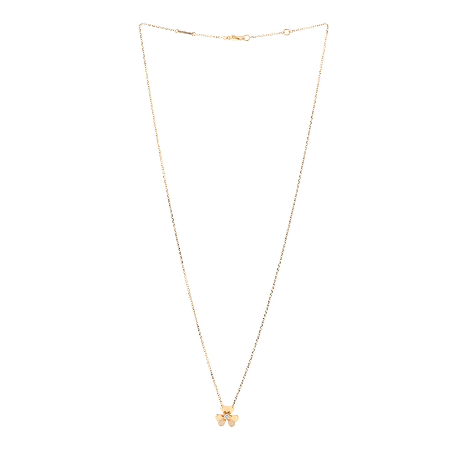 18K Yellow Gold Diamond Mini Frivole Pendant Necklace