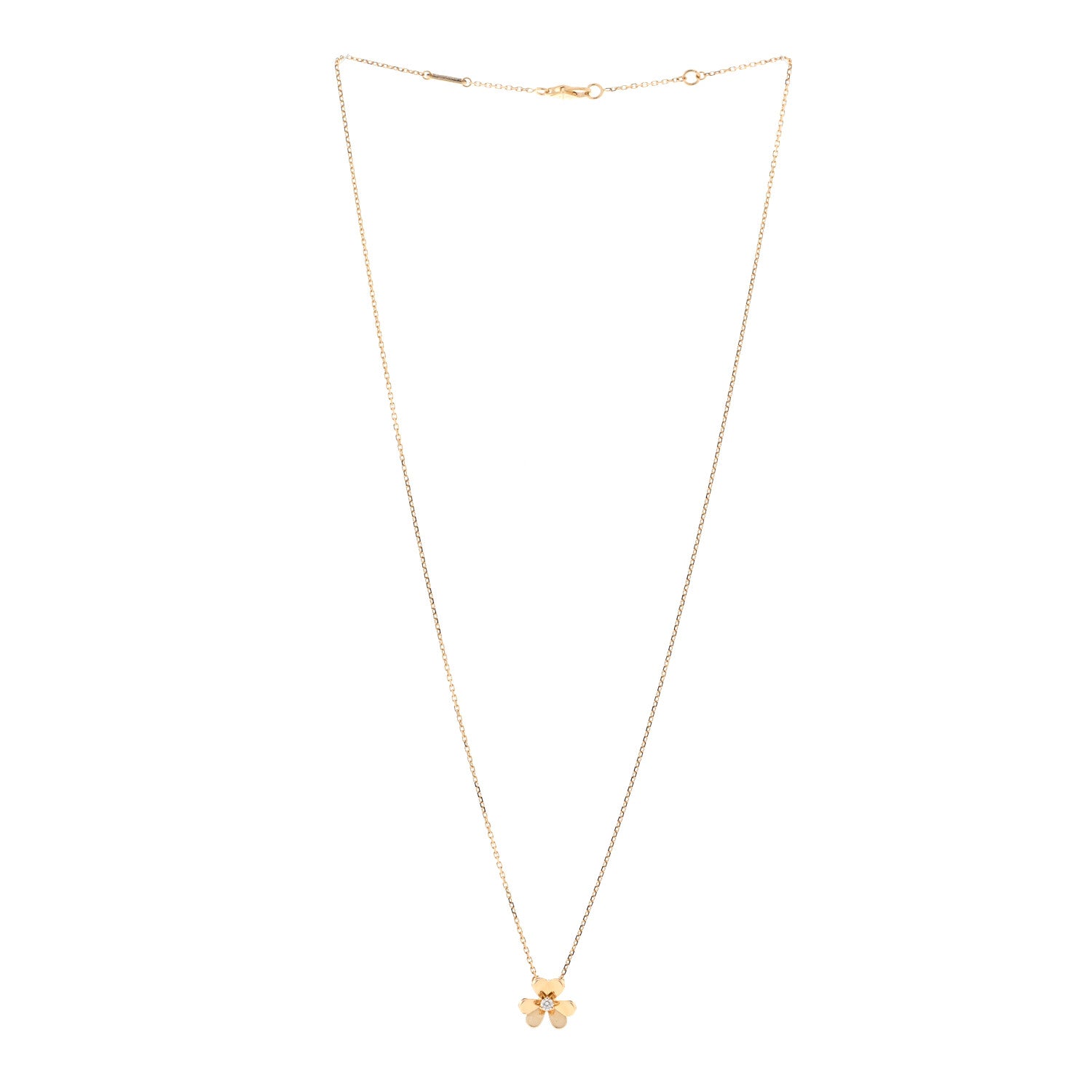 Van Cleef & Arpels 18K Yellow Gold Diamond Mini Frivole Pendant Necklace 3 of 5
