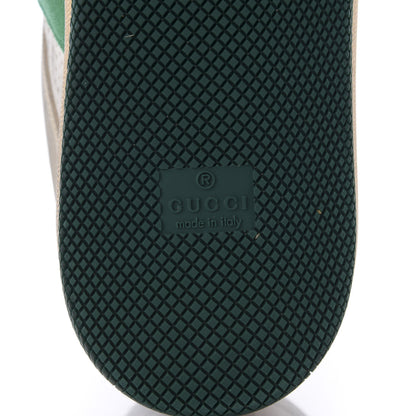 Gucci Nubuck Calfskin Web Removable Crystals Mens Screener Sneakers 8.5 Dusty Milk New Mystic White 7 of 11
