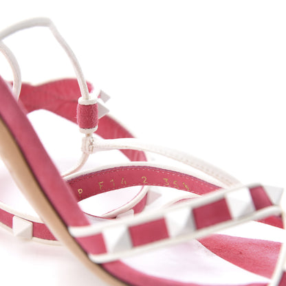 Valentino Garavani Suede Free Rockstud Ankle T-Strap 105mm Sandals 35.5 Shadow Pink White 9 of 9