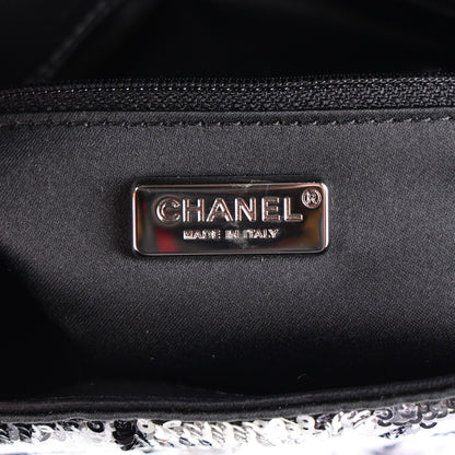 Chanel Sequin Medium Single Flap Silver Black 6 of 11
