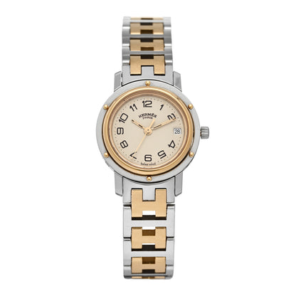 Hermes Stainless Steel 24mm Clipper Quartz Watch Gold 1 of 5