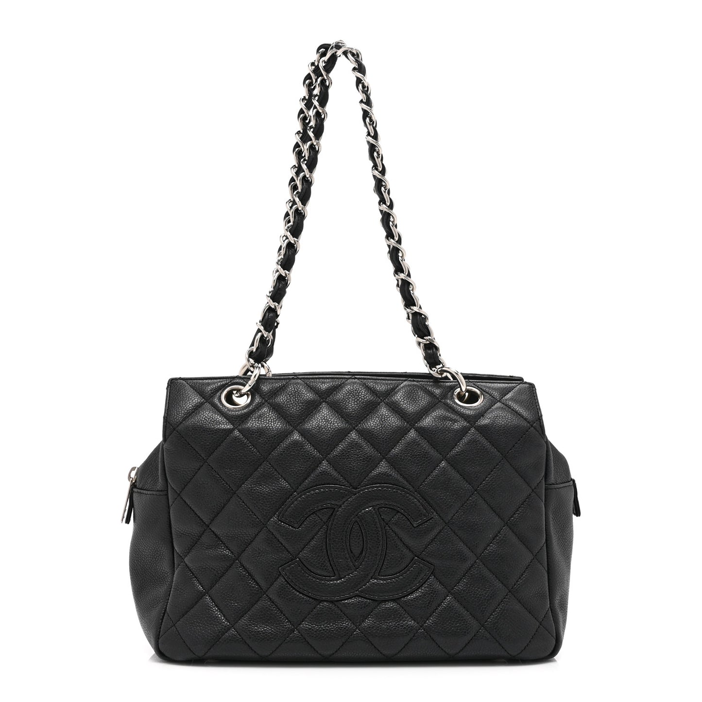 Caviar Quilted Petit Timeless Tote PTT Black