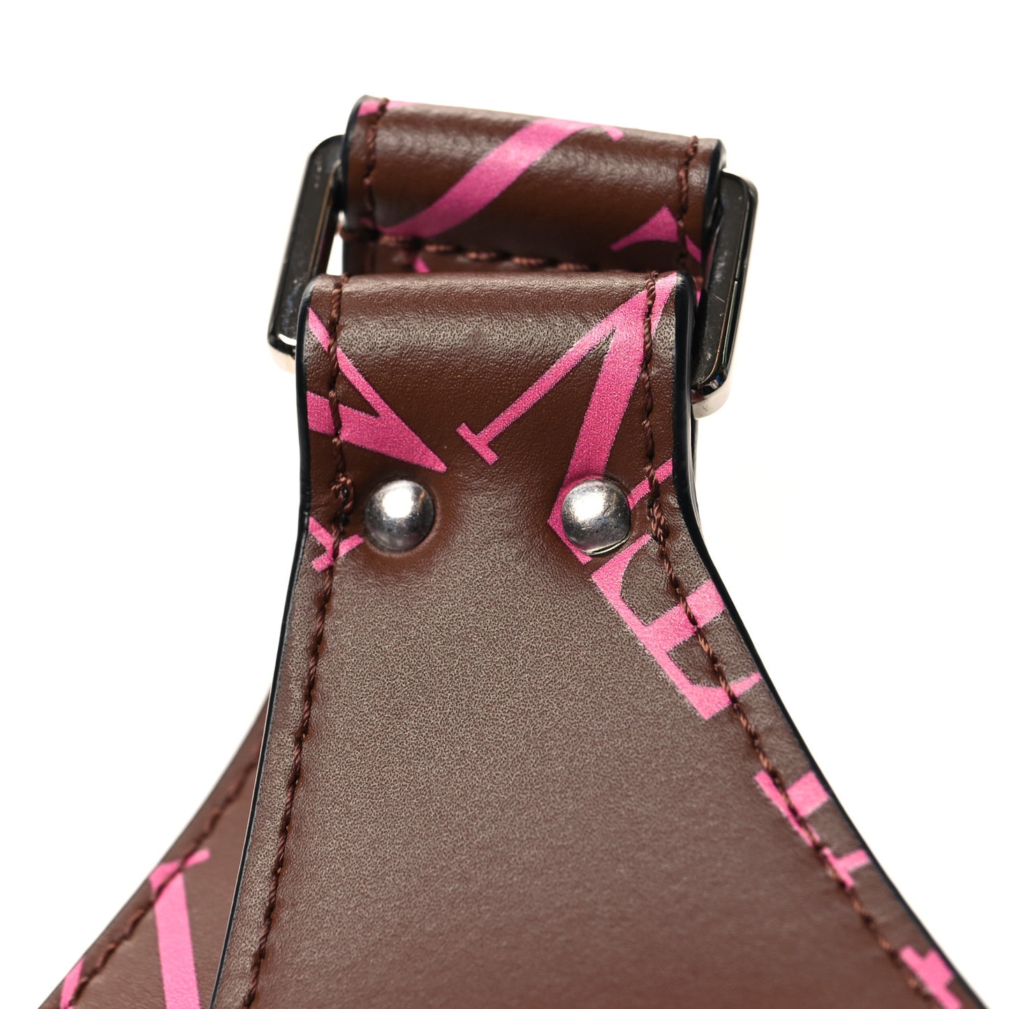 Calfskin VLTN Grid Print Belt Bag Cuir Pink