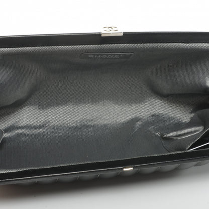 Chanel Lambskin Vertical Quilted Mademoiselle Clutch Black 5 of 7
