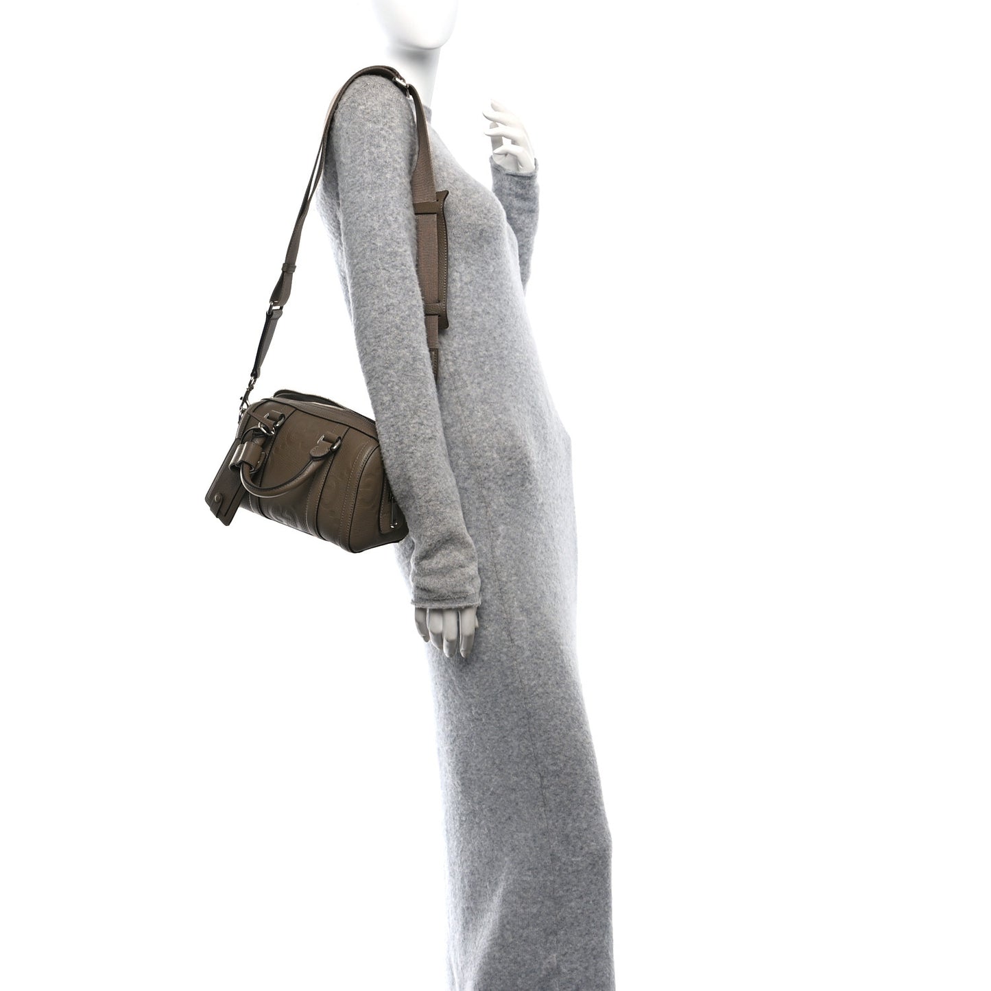 Piuma Calfskin Jumbo GG Embossed Mini Duffle Bag Good Taupe