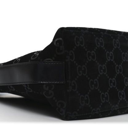 Gucci Suede Monogram Hobo Black 9 of 10